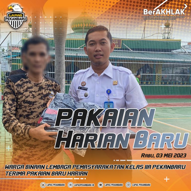 WBP Lapas Kelas IIA Pekanbaru Terima Pakaian Harian Baru
