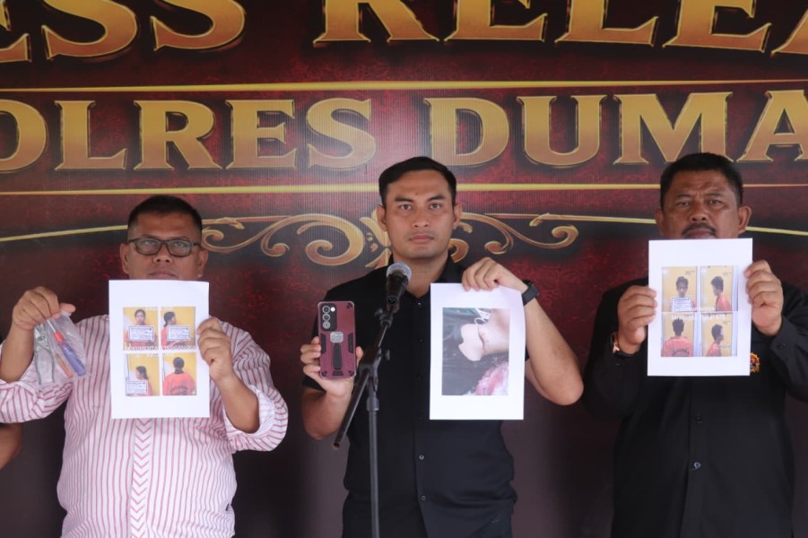 Polres Dumai  Berhasil Ungkap Pelaku Curas Yang  Menyayat  Leher  Korban, Satu Penadah Juga Diamankan