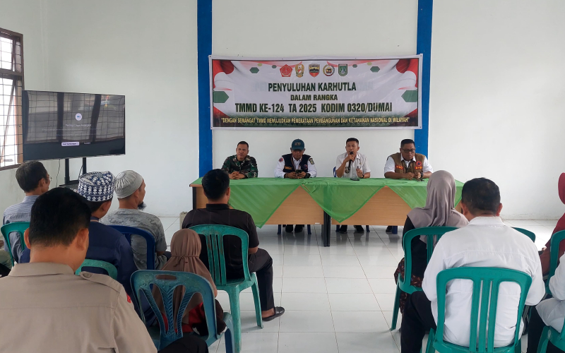 TMMD ke-124 Kodim 0320 Dumai Penyuluhan dan Simulasi  Bertujuan Meningkatkan Kesadaran Kesiapsiagaan Masyarakat