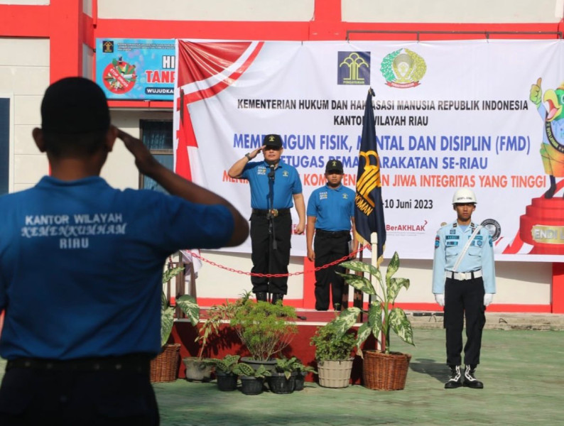 Petugas Rutan Dumai Ikuti Pelatihan Fisik, Mental dan Disiplin di Lapas Terbuka Rumbai