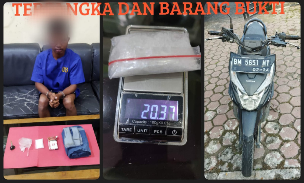 Tim Opsnal  Sat Res Narkoba Polres Dumai  Meringkus Seorang Pria Yang Diduga Sebagai Pelaku Tindak Pidana Penyalahgunaan Narkotika