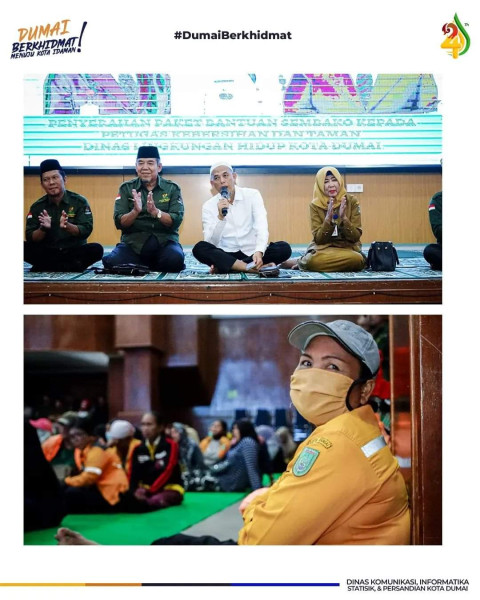 Petugas Kebersihan Pemerintah Kota Dumai  Dinas Lingkungan Hidup dan Kecamatan  Mendapatkan Bantuan 402 Paket Sembako.