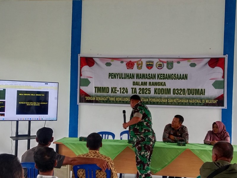 TMMD Ke- 124 Kodim 0320 Dumai Melaksanakan Kegiatan Penyuluhan
