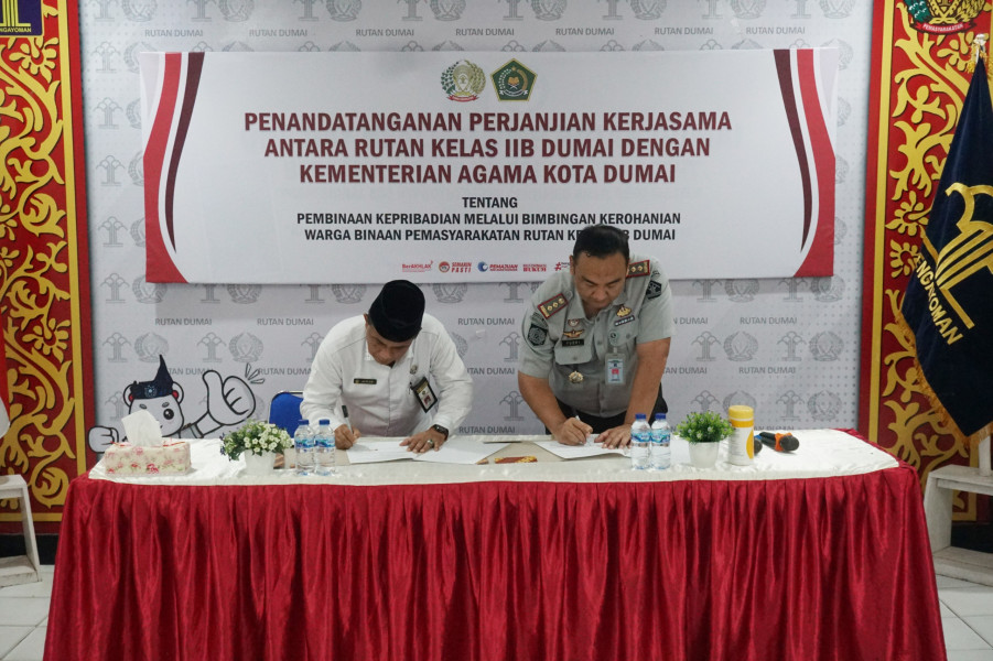 Komitmen Tingkatkan Pembinaan Warga Binaan, Rutan Dumai Jalin Kerjasama dengan Kementerian Agama Kota Dumai