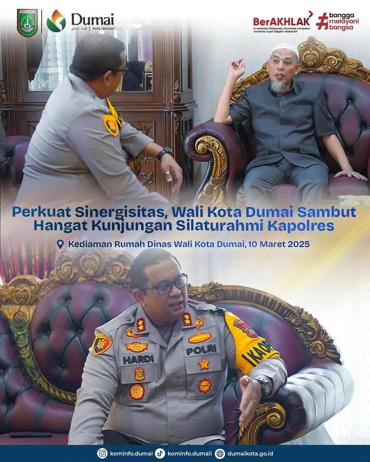 Wali Kota Dumai H. Paisal Menerima Kunjungan Silaturahmi Dari Kapolres Dumai