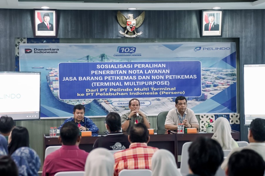 Pelindo Dumai Sosialisasikan Peralihan Penerbitan Nota Layanan Barang kepada Pengguna Jasa.
