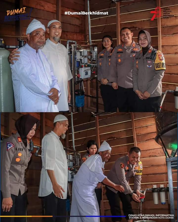 Polres Dumai Berkolaborasi Dengan Pemerintah Kota Dumai Menyediakan Air Bersih dan Air Minum
