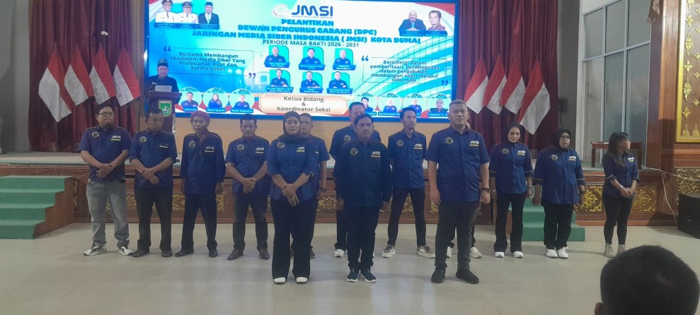 Komitmen Membangun Ekosistem Media Siber Yang Profesional JMSI Dumai Resmi Dilantik Periode 2026-2031.