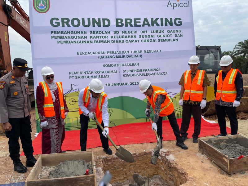Apical Group Dukung Pembangunan Kompleks Baru SDN 001 Lubuk Gaung di Dumai