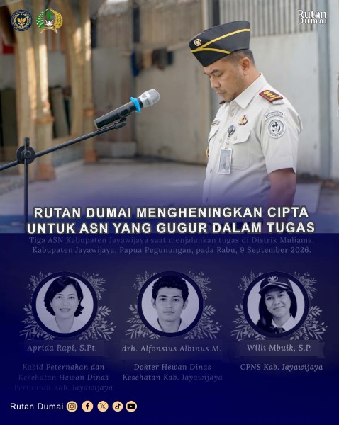 Rutan Dumai Mengheningkan Cipta untuk ASN yang Gugur dalam Tugas.
